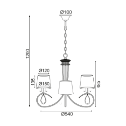 Полилей BASILICO с три осветителни тела